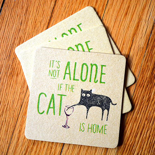 Not Alone Cat Coasters